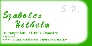 szabolcs wilhelm business card